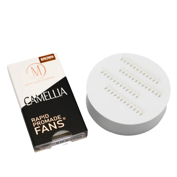 Brown Camellia 5D Rapid Promade Fans